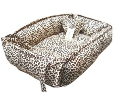 leopard print dog bed
