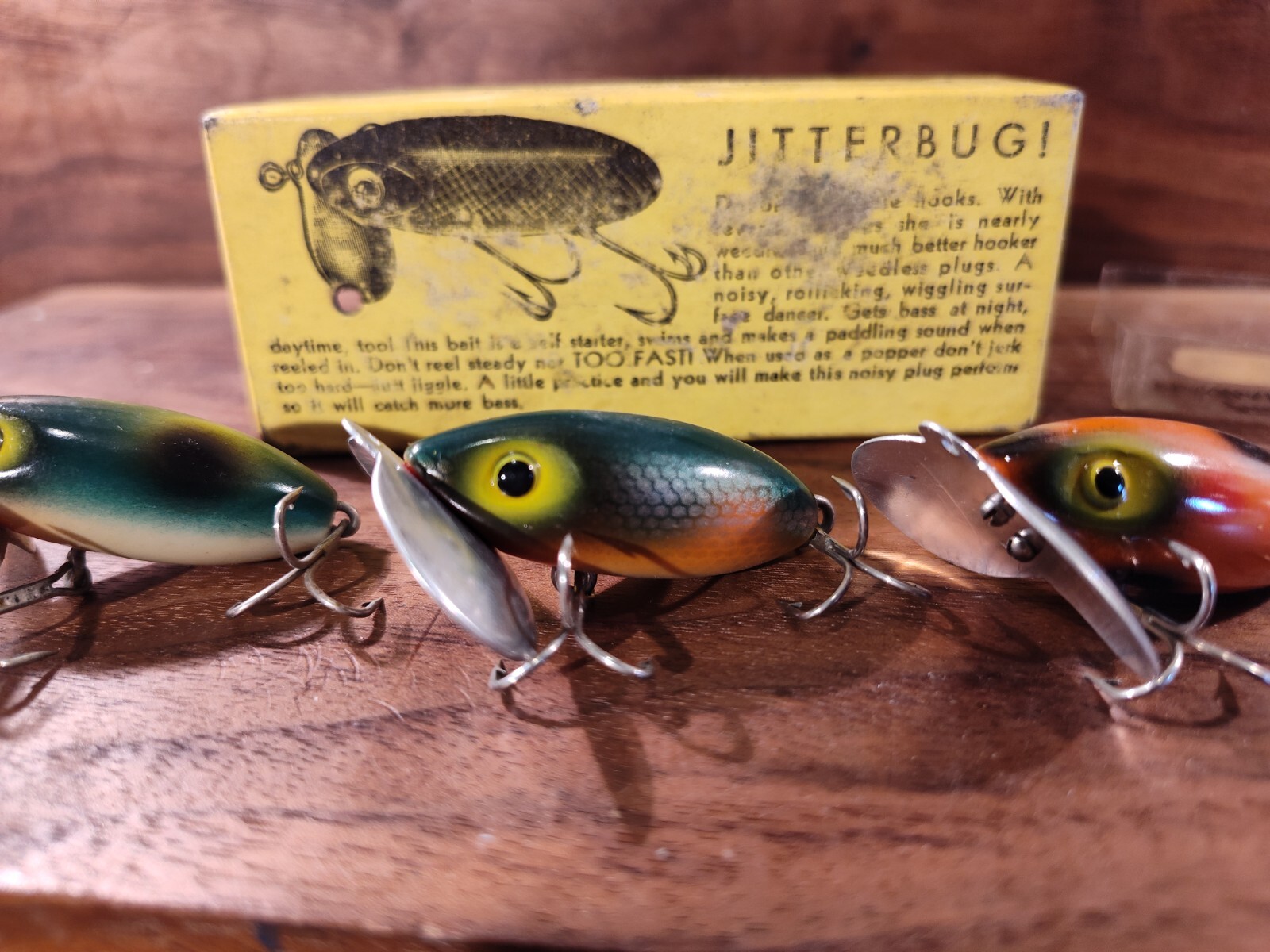 3 Vintage Fred Arbogast Jitterbug Fish Lure, Great Color, Small 2" eBay