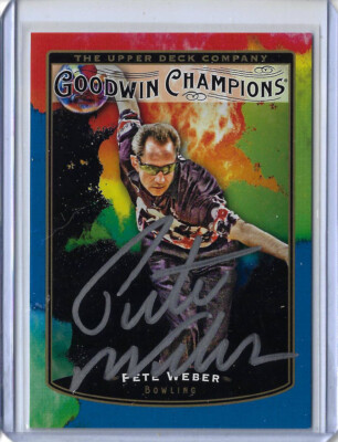 #ad Pete Weber Autographed 2019 Upper Deck Goodwin Champions Splash of Color BLUE $29.99