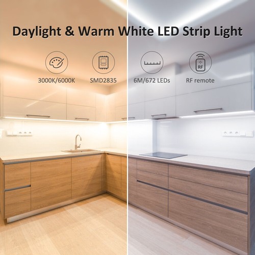 20ft LED Strip Light Tunable White Under Cabinet Super Bright 24V Remote Control - Picture 5 of 10