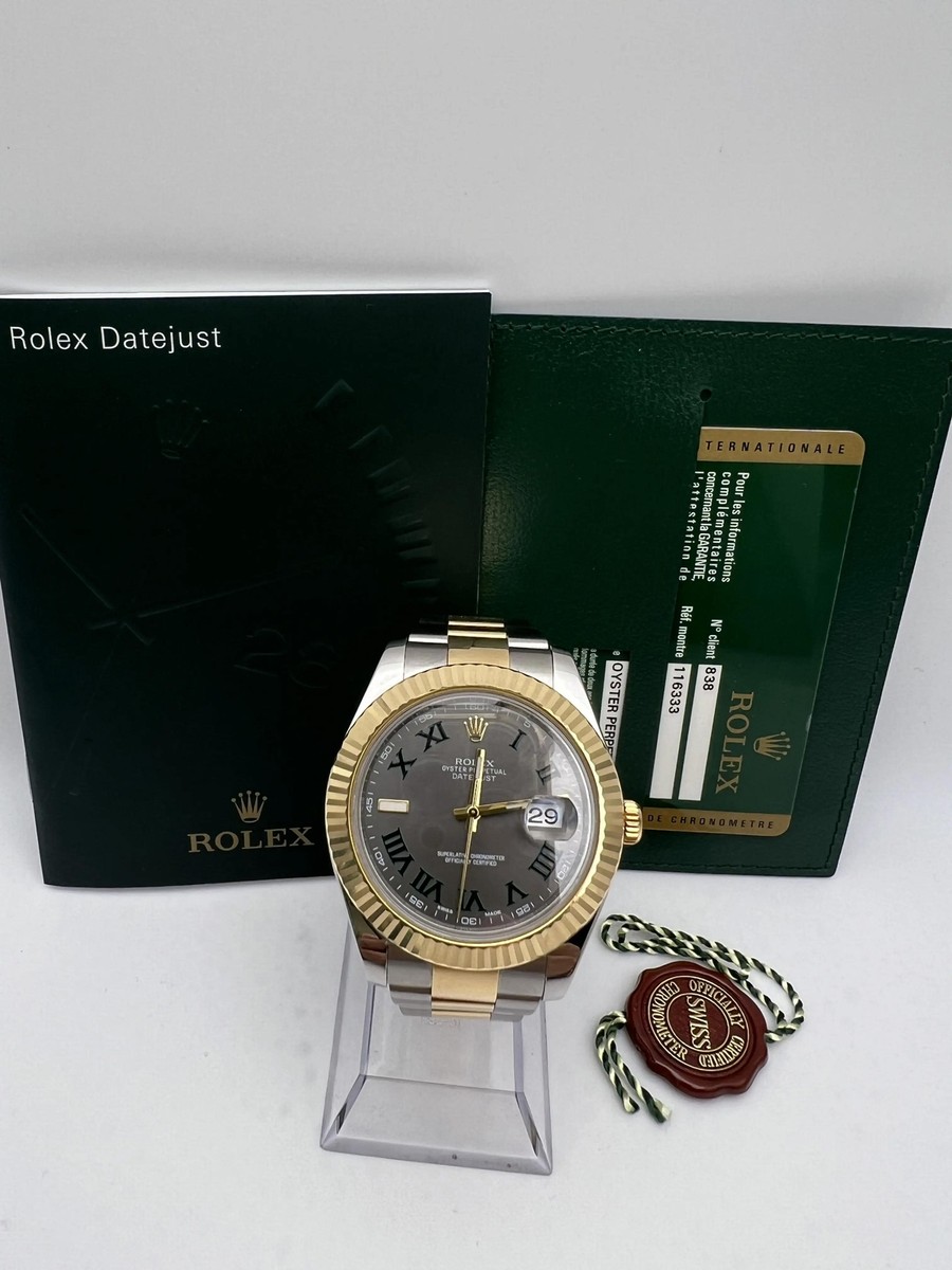 Rolex Datejust II 41mm 116333 18K Fluted Two Tone Wimbledon