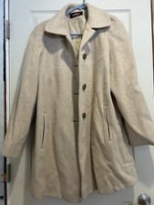 Vintage ALORNA USA Wool Blend Womens XL Double Breasted Tan Coat