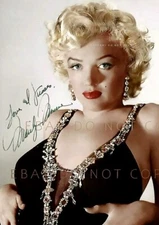 MARILYN MONROE SIGNED Photo 1962 Blonde Beauty in Black Dress Nice Portrait 5x7"
