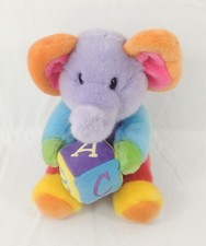 Aurora Baby Elephant ABC Color Block Plush 9" No Sound