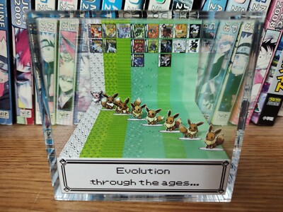 Pokemon Eevee Generations Handmade Diorama - Gameboy / Retro Gaming Cube-Fanart