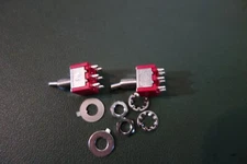 2 ea DPDT Short Bat Handle Pedal Stomp Box Mini Toggle Switches W/ Hardware