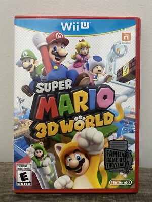 Super Mario World 3D World Nintendo Wii U CIB Complete Authentic Red Case