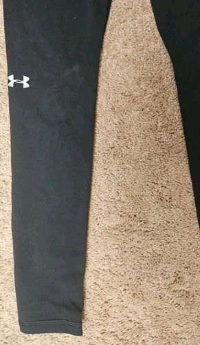Under Armour Fitted Ankle Leggings Women's Medium Black Logo Waistband - Picture 4 of 6