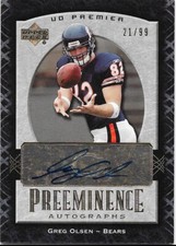 2007 Upper Deck Premier Greg Olsen Rookie Preeminence Auto #PRE-GO