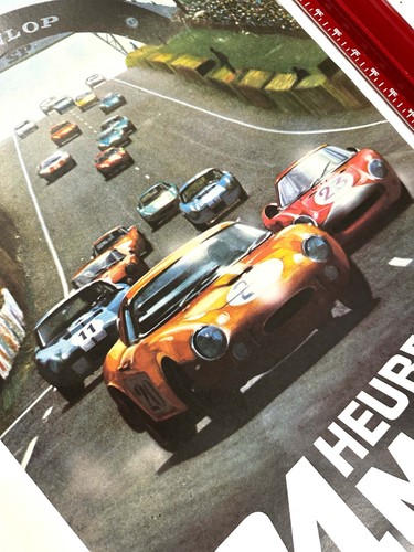 24 HOUS OF LEMANS 1966 VINTAGE RACE POSTER Andre Delourmel ON LINEN EXCELLENT - Picture 2 of 4