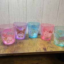 Sanrio Hello Kitty My Melody  Kuromi plastic cup　Set of 5 DAISO　From Japan