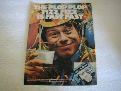 1977 ALKA-SELTZER PLOP PLOP FIZZ FIZZ FAST FAST FULL PAGE VINTAGE PRINT AD L040