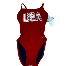 Sporti USA Red One-Piece Swimsuit 26Y NWT Girls Age 10-12