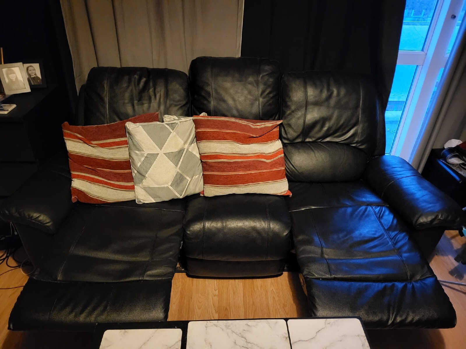 Black Leather Sofas eBay