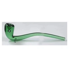 Long 10" Tobacco Smoking Glass Pipe Handmade Thick Hand Pipe Green Color