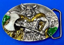 Viking Medieval Battle Axe, Warlord, Celtic Warrior Vintage Belt Buckle