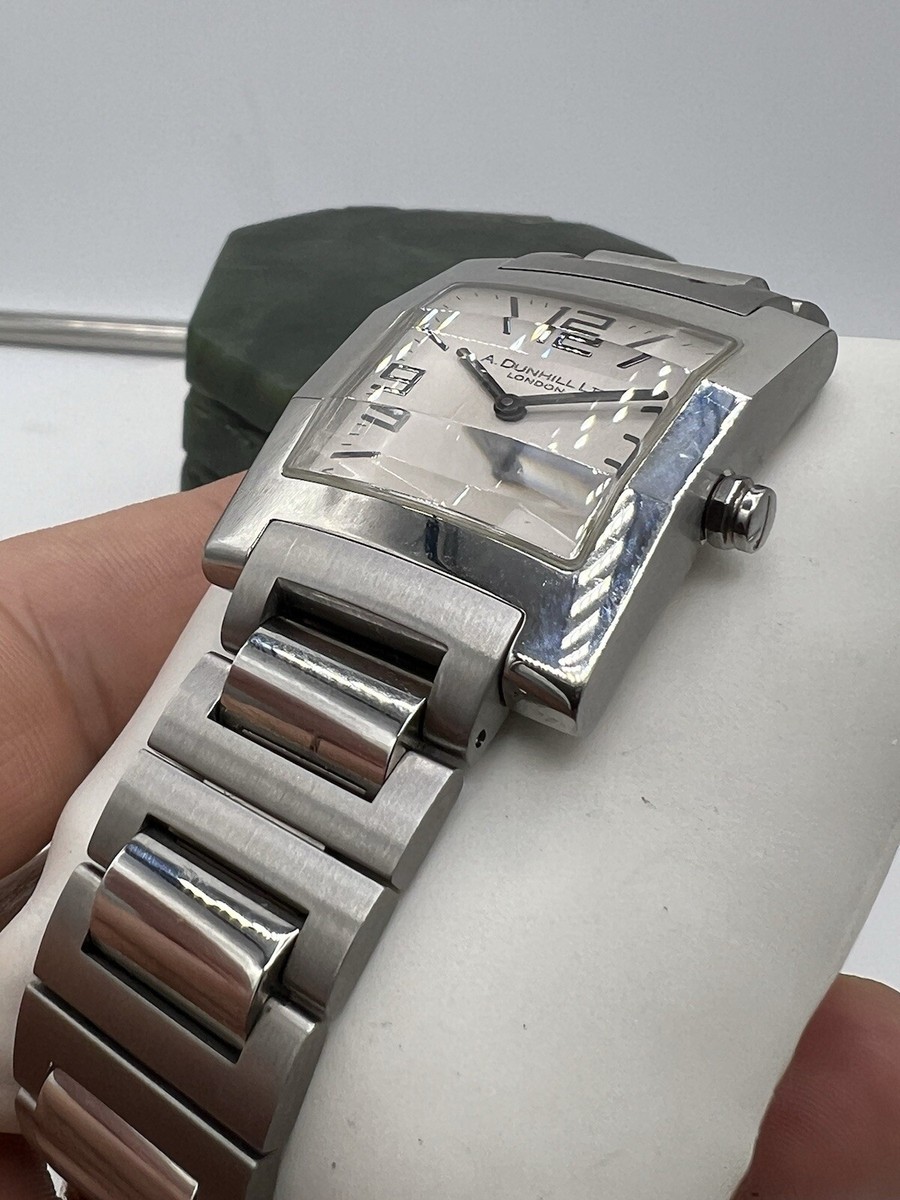 Dunhill Square Facet Date White Dial SS Men's Quartz Watch | eBay