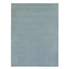 9'x11'10" Gray Loom Knotted Plain Wool and Plant Based Silk Oriental Rug R90154