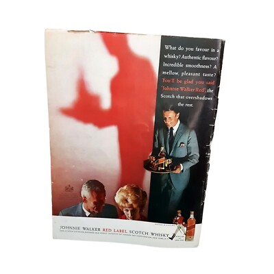 1961 Johnnie Walker Red Scotch Whiskey Vintage Print Ad 60s Original