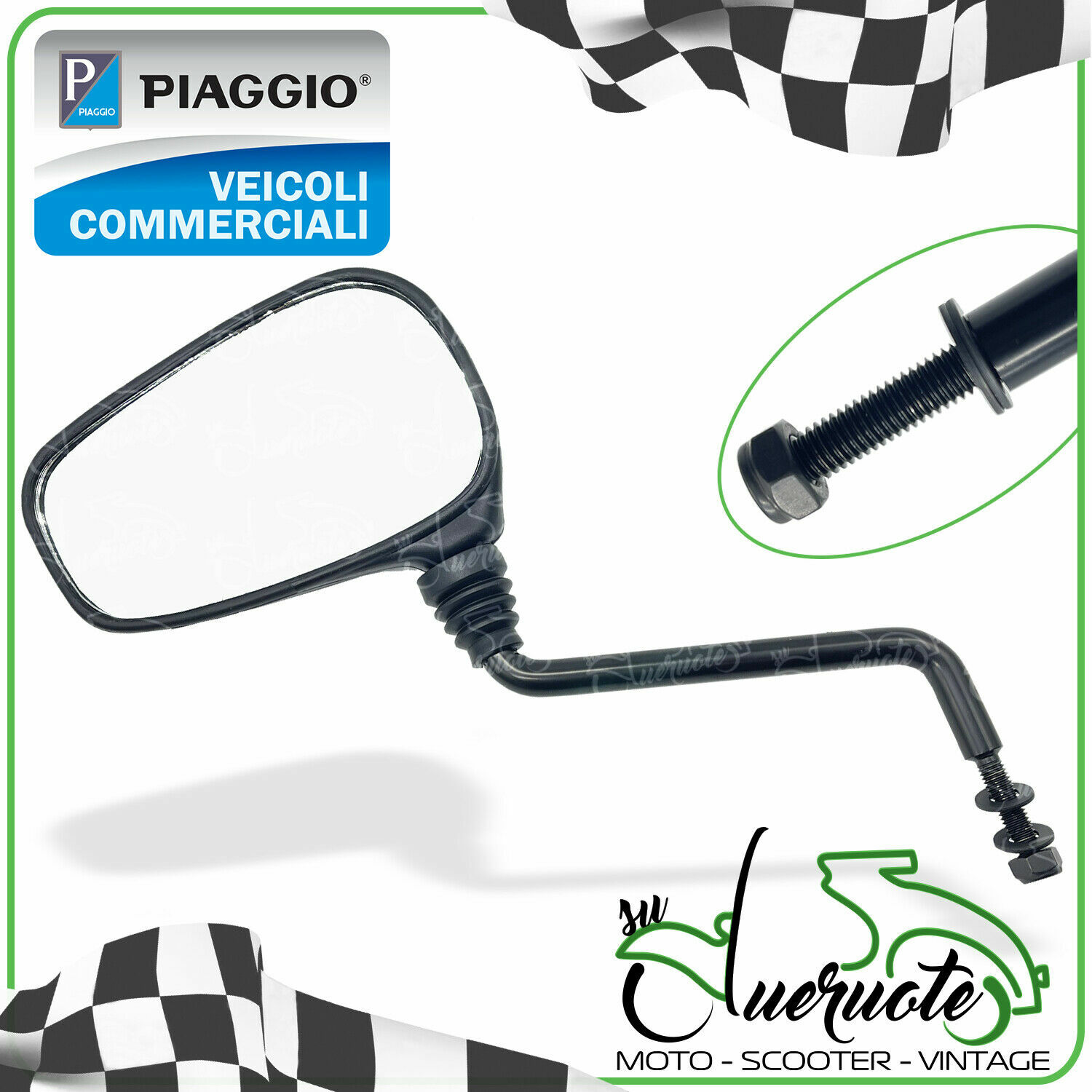 612343 SPECCHIO SINISTRO Sx Originale Per Piaggio Ape Tm Fl2 - Ape Poker 220 420 EUR 25,50 - IT