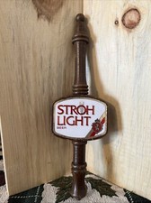 Vintage Stroh Light Beer Wooden Tapper Handle - 11”