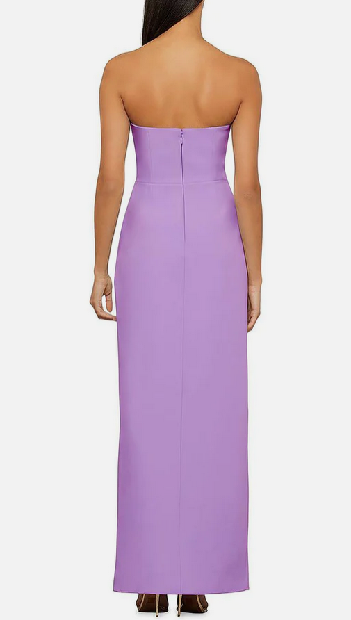 chinese dress ladies Bloom Strapless Maxi Dress - Purple Floral