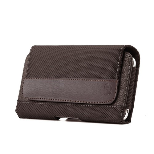For Apple iPhone 12 Horizontal Leather Pouch Belt Clip Holster Case Cover Brown - Picture 2 of 7