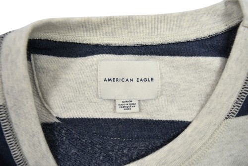 American Eagle gestreiftes kurzärmliges Damen-Sweatshirt mit Kordelzug Größe S - Bild 10 von 12