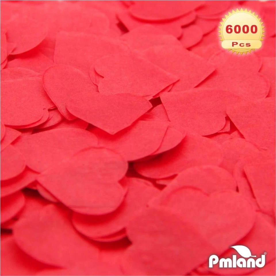 Gift Wrapping Paper Table Confetti Hearts 2.5 Cm (1 Inch) 6000 Pcs - Red - Image 4 of 4