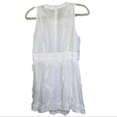 Ann Fontaine Maryvonne Linen Cream Ivory Bone Ruffle Mini Dress | eBay Ann Fontaine Maryvonne Linen Cream Ivory Bone Ruffle Mini Dress | eBay
