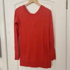 Splendid Women's Tunic Sweater Wool Cashmere Sweater Dress Orange Size Small