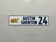 Austin Shenton Game Used Montgomery Biscuits Locker Room Nameplate