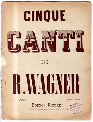 FIVE SONGS. L'ANGELO. STOP! IN THE GREENHOUSE. PAIN. DREAMS. Wagner. Memories.