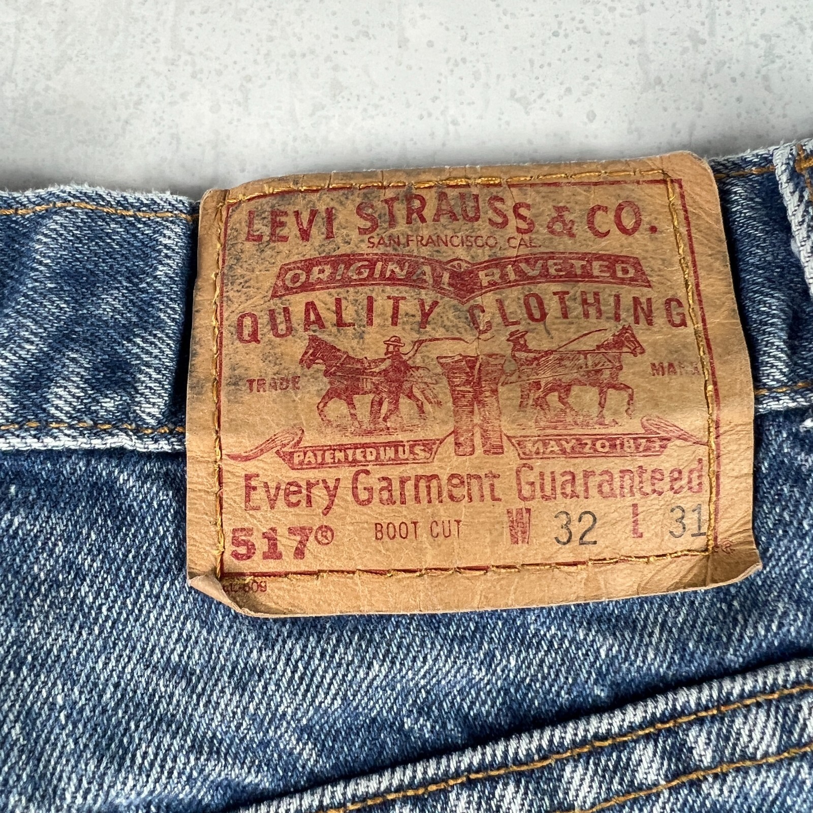 VTG 90s Levi's Jean Shorts Mens 30* 517 Blue Cut Off Thrashed Denim Jorts Tag 32