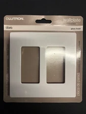 Lutron Claro 2 Gang Wall Plate for Decorator/Rocker Switches, Gloss, Light Almon