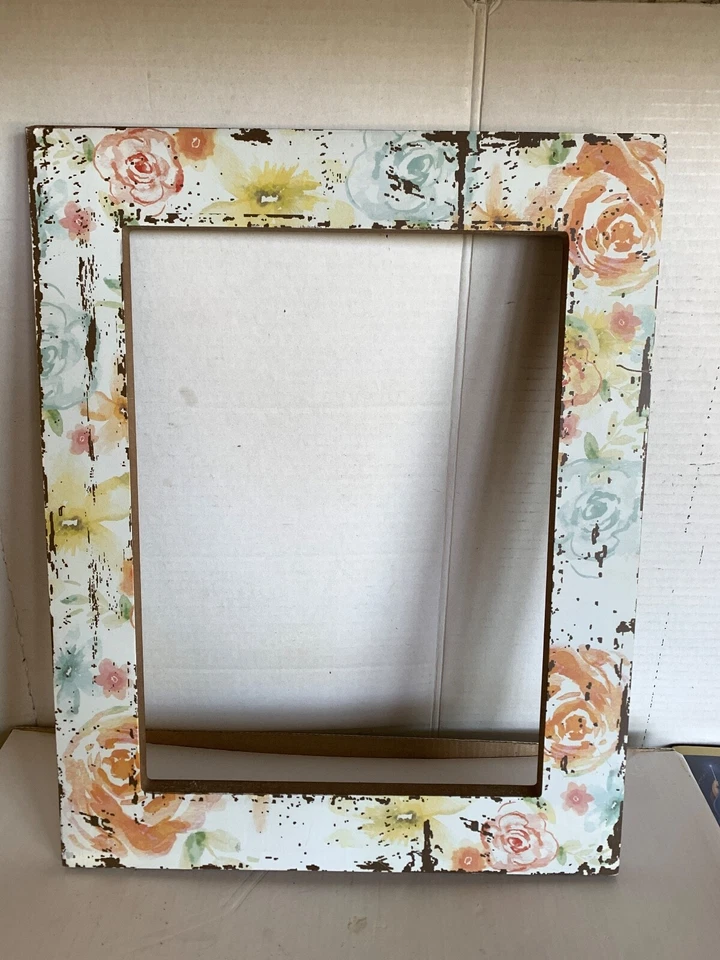 Marco de fotos lavado blanco de colección rosas pastel decoración artista campo granero boda Foto 2 de 4