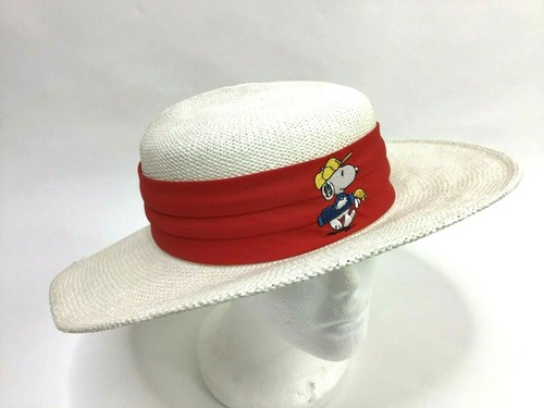 Ivory Straw Snoopy Golf Hat 