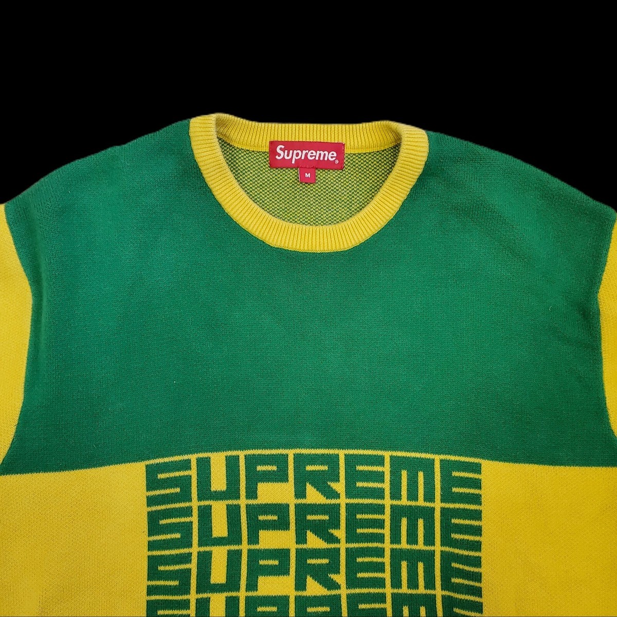Yellow Green Supreme Repeat Logo Sweater | eBay Yellow Green Supreme Repeat Logo Sweater | eBay