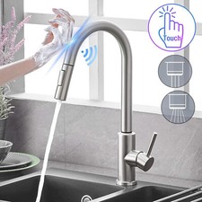 Brushed Nickel Kitchen Faucet Sink Swivel Spout Pull Down Sprayer Mixer Tap