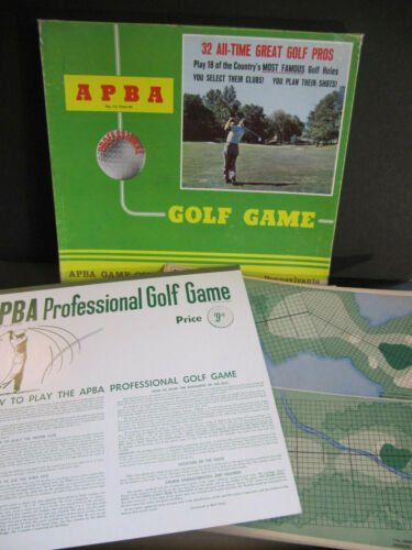 APBA Professional Golf Game 18 Famous Holes Course Boards Fold out Rules BOX - Picture 1 of 12