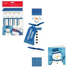 6 Pack Make your Own Treat Christmas Cracker Kit & Cards - Snowman Design
