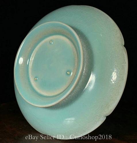 Tazza da tè palazzo porcellana smaltata Celadon forno Ru dinastia canzone cinese antica 7,6" - Foto 3 di 9