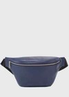 100% AUTHENTIC NEW MEN FENDI EMBOSSED FF BLUE LEATHER FANNY PACK/RUG SACK BAG — photo 1