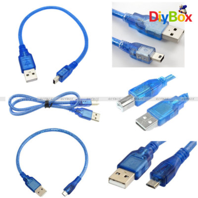 Blue 30CM USB A Male to Type B Plug/Mini USB/Micro USB Cable F Computer/Printer