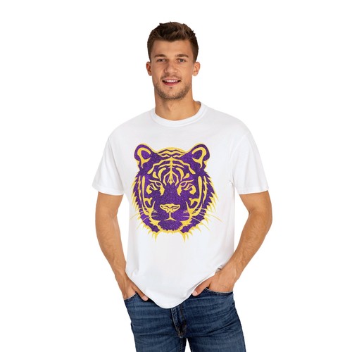 LSU Glitter Tiger Shirt, LSU Football Tee, Purple and Gold Tiger, LSU Game Day - Picture 9 of 21