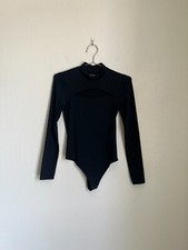 Abercrombie  Fitch Long Sleeve Seamless Mockneck Cutout Bodysuit Black Size XS
