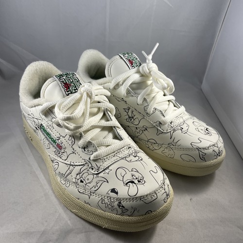 Reebok Classics Club C 85 Tom \u0026amp; Jerry Shoes White FX4011 Kids Size  Cartoon | eBay