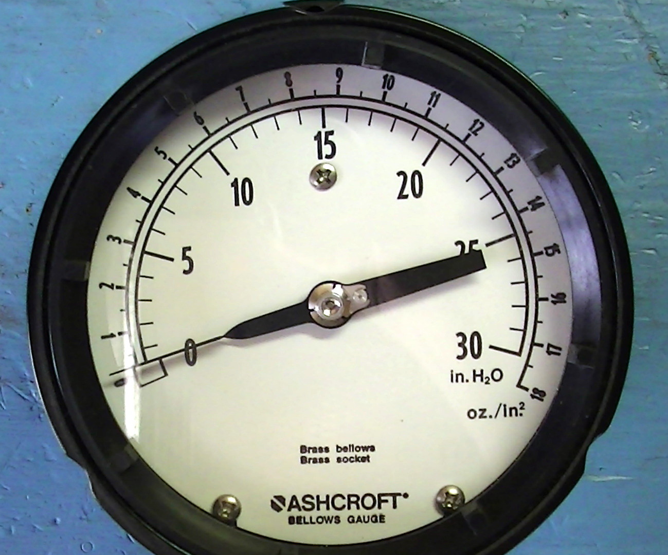 ASHCROFT LOWPRESSURE BRASS BELLOWS GAUGE 0 TO 30" 4 1/2 INCH FACE eBay