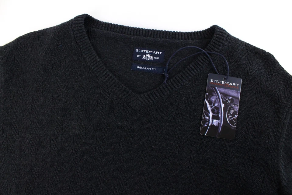 Sudadera Para Hombre L Gris De Algodón De Manga Larga Tejida - Imagen 3 de 4