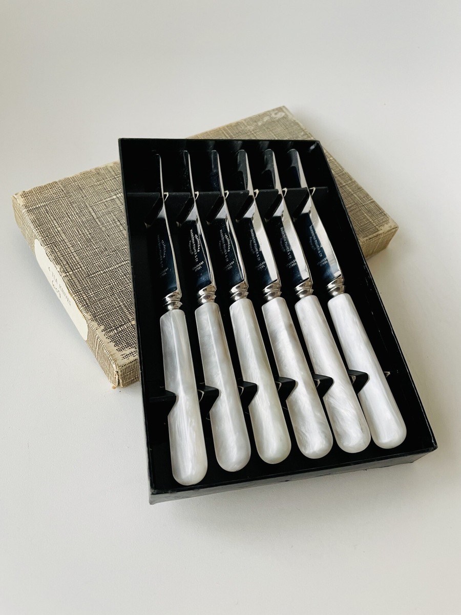 Vintage Celluloid Harrison Fisher Trafalgar Tea Knives Sheffield